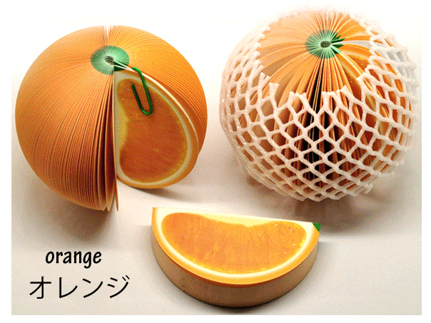3D フルーツメモ　オレンジ　メール便対応