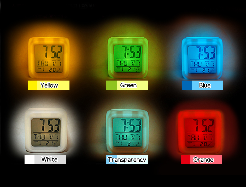 U-KISS UKISS ユーキス 写真いっぱい カラーチェンジ アラーム 光デジタル時計 01