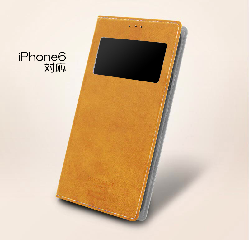 iphone6 ケース カバー 手帳型ケース 【arium Buffalo View Case】　ゴールド