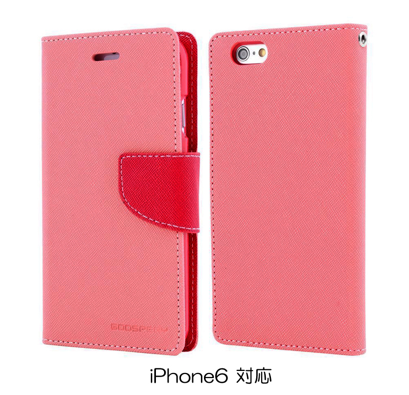 iphone6 /6Plus ケース カバー 手帳型ケース 【mercury GOOSPERY FANCY DIARY 】 ピンク
