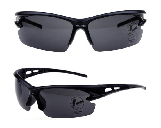UV400　紫外線カット　OULAIOU 　スポーツサングラス　ブラック×ブラック